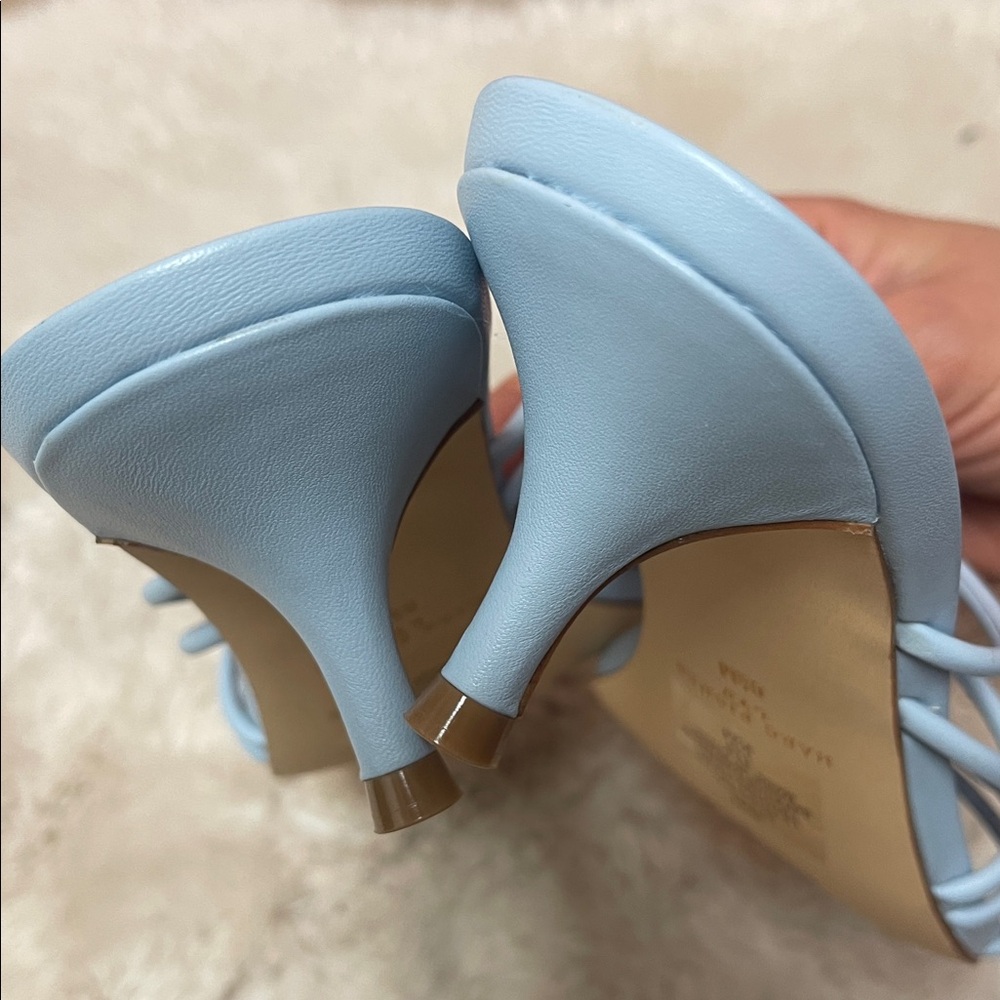 Marc Fisher Light Blue Strappy Kitten Heel Sandal - Picture 7 of 8